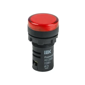 Сигнальная лампа iek ad16ds 1p 220 в 10 a ip40 красный