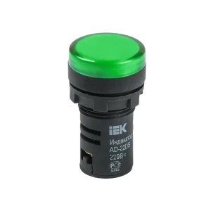 Сигнальная лампа iek ad-22ds 1p 220 в 10 a ip10 зелёный Thumbnail 1