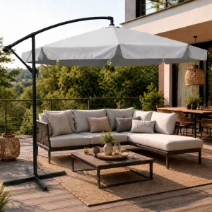 Umbrelă de grădină 350 cm gri deschis