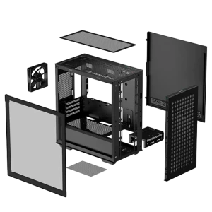 Carcasă pc deepcool ch370, mini-tower, fără psu, negru Thumbnail 3
