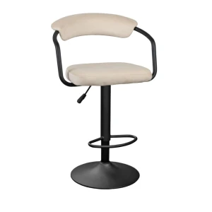 Scaun de bar sb-044 catifea beige mqcj-3-b + black legs