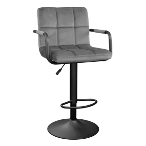 Scaun de bar sb-042~catifea grey nr.40+black leg