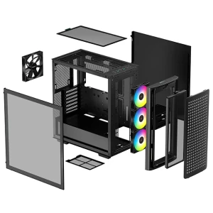 Carcasă pc deepcool ck560, midi-tower, atx ps2 , negru Thumbnail 12