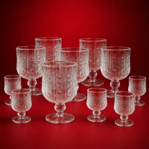 Păhare sticlă set 6+6buc, 611-12c /801-12