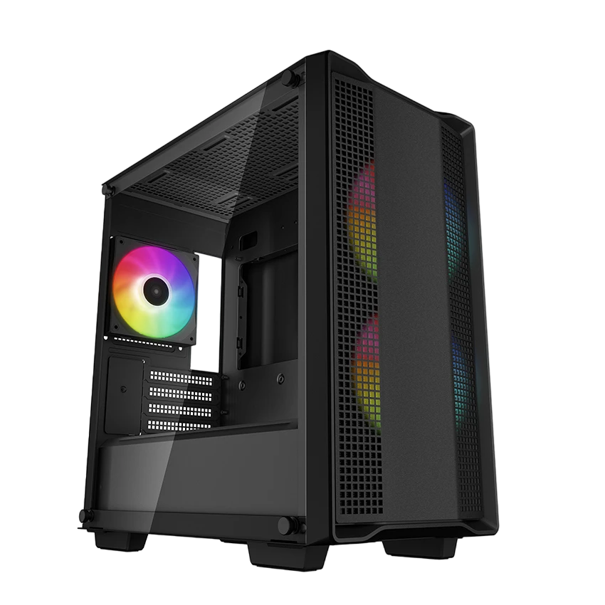 Компьютерный корпус deepcool cc360 argb, midi-tower, без блока питания, чёрный 12