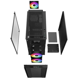 Компьютерный корпус deepcool cc360 argb, midi-tower, без блока питания, чёрный Thumbnail 2