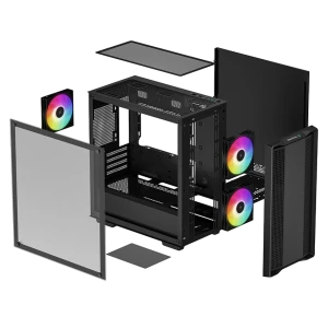 Компьютерный корпус deepcool cc360 argb, midi-tower, без блока питания, чёрный Thumbnail 11