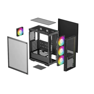 Carcasă pc deepcool matrexx 55 mesh v4, midi-tower, fără psu, negru Thumbnail 4