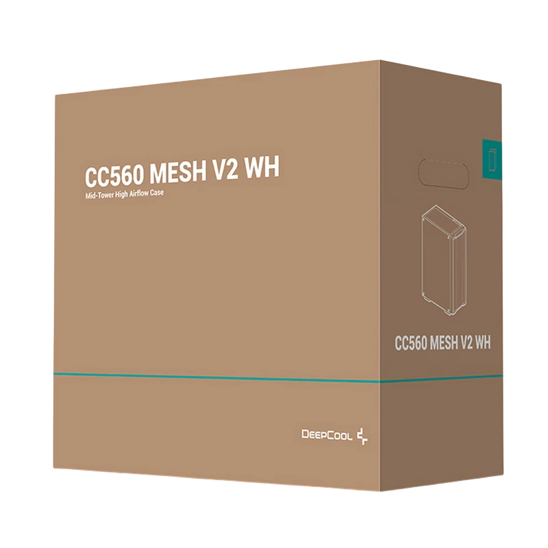 Компьютерный корпус deepcool cc560 mesh v2 wh, midi-tower, без блока питания, белый 7