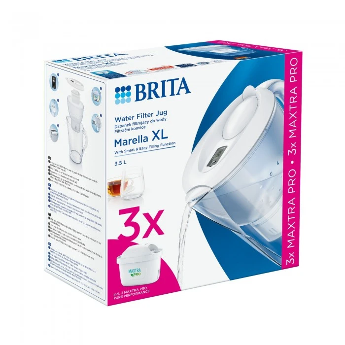 Brita marella xl (alb) 3 cart. filtru cana 4