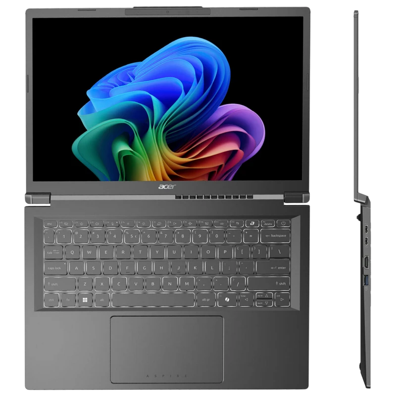 Ноутбук 14" acer aspire 14 ai, steel gray, intel core ultra 7 258v, 32гб/1024гб, windows 11 home 2