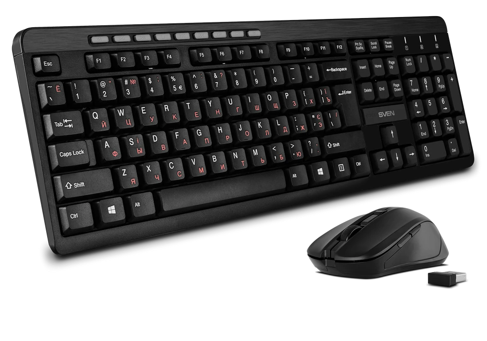 Set tastatură + mouse sven kb-c3400w, fără fir, negru 8