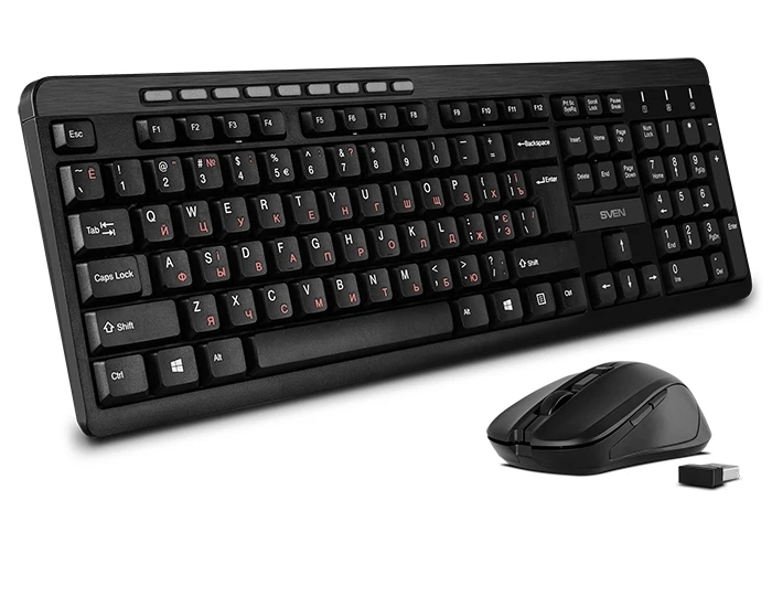 Set tastatură + mouse sven kb-c3400w, fără fir, negru 16