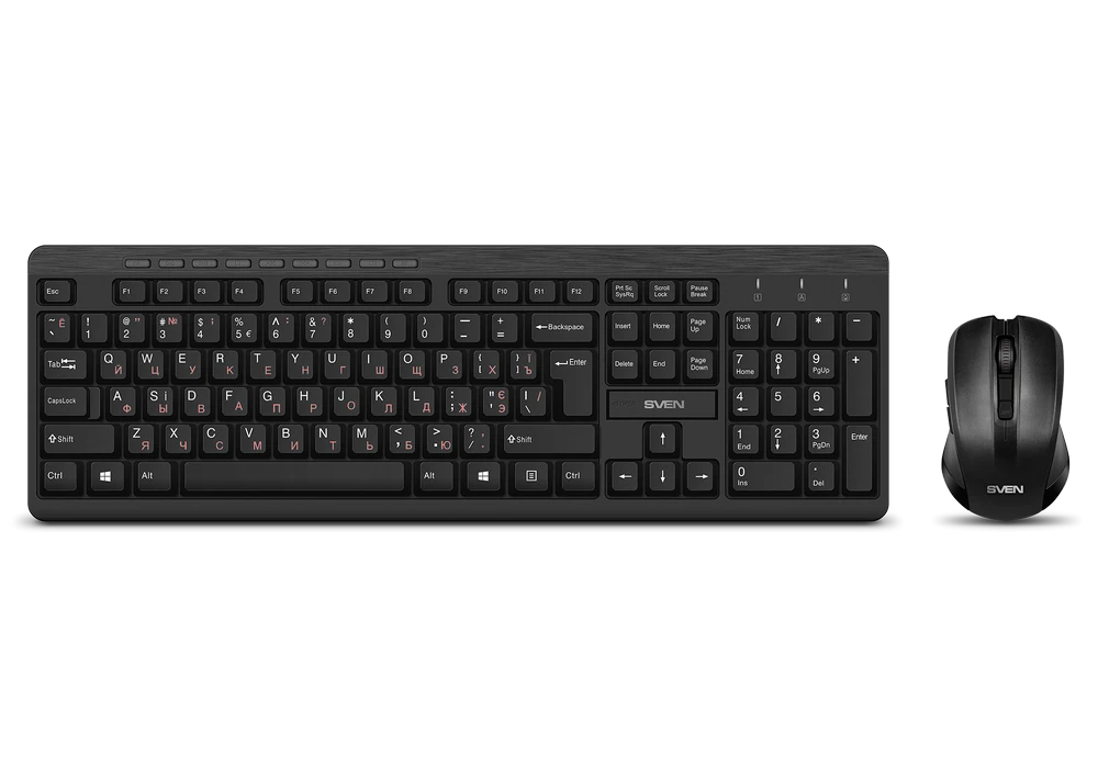 Клавиатура и мышь sven kb-c3400w, беспроводное, чёрный 11