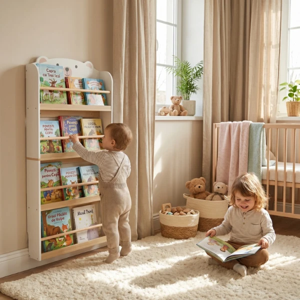 Raft de perete pentru depozitare cărți și jucării "bear", u-grow 9