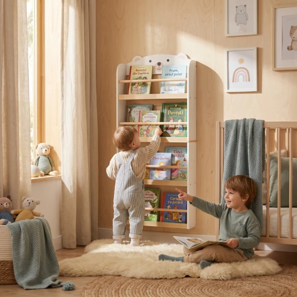 Raft de perete pentru depozitare cărți și jucării "bear", u-grow 8