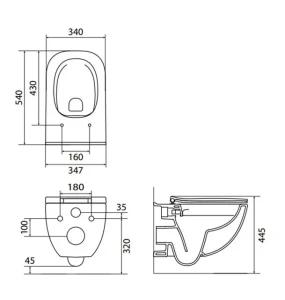 Vas wc suspendat roca palo/alegra rimless a346137000/a346139000 Thumbnail 2