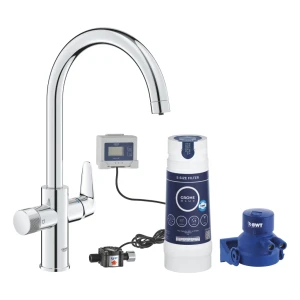 Смеситель grohe blue pure baucurve для раковины с фильтром для воды 30555000