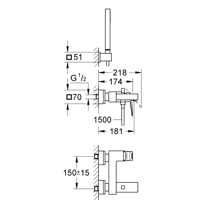 Baterie grohe eurocube cada 23141000 2