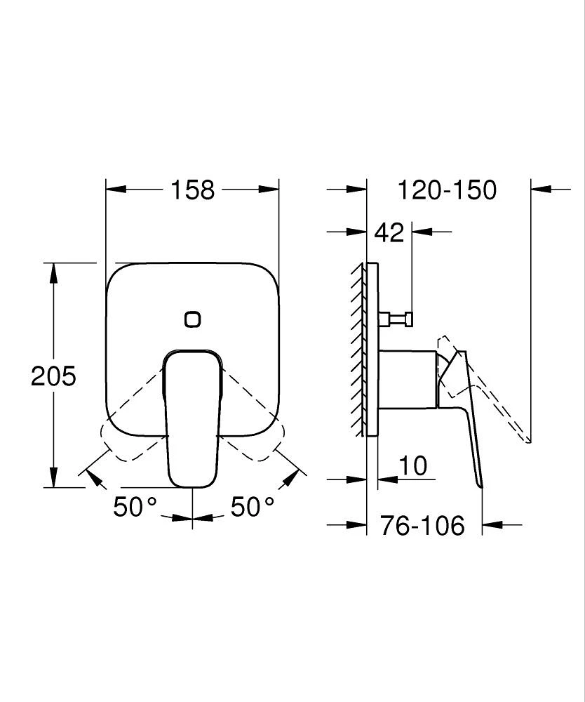Baterie grohe ingropata cubeo 2 cai black matte 1017782430 5