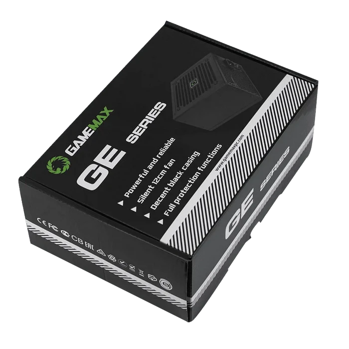 Блок питания для компьютеров gamemax ge-500, 500вт, atx, немодульный 8