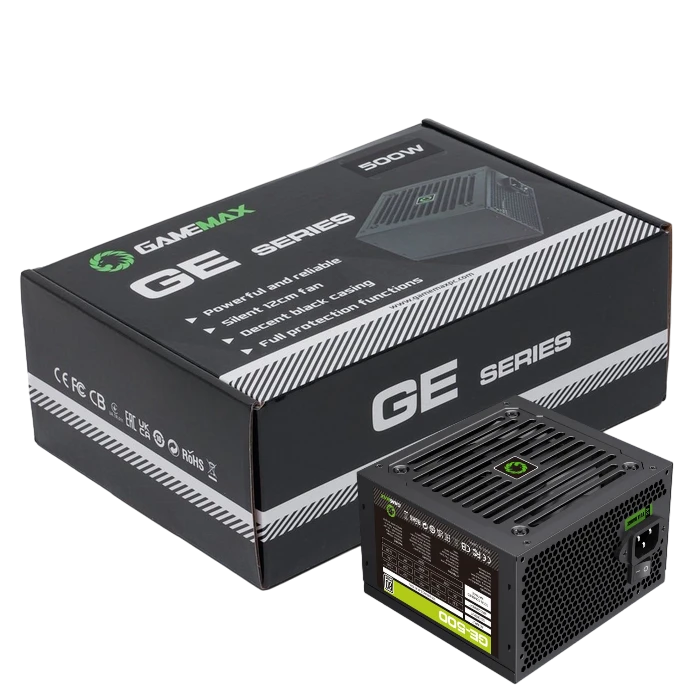 Блок питания для компьютеров gamemax ge-500, 500вт, atx, немодульный 15
