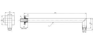 Brat palarie dus de perete herz sq black 375mm uh12212b Thumbnail 2