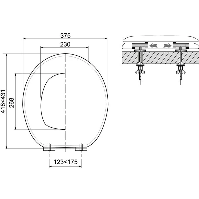 Capac wc wirquin perla fixare inox(20950039) 2