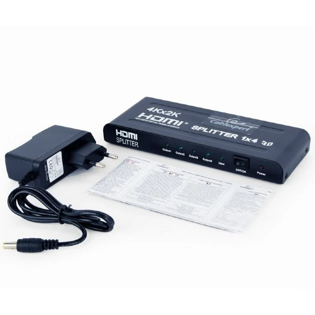 Splitter hdmi cablexpert dsp-4ph4-02, hdmi (f) - 4x hdmi (f), negru 2