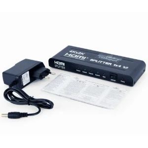 Splitter hdmi cablexpert dsp-4ph4-02, hdmi (f) - 4x hdmi (f), negru Thumbnail 2