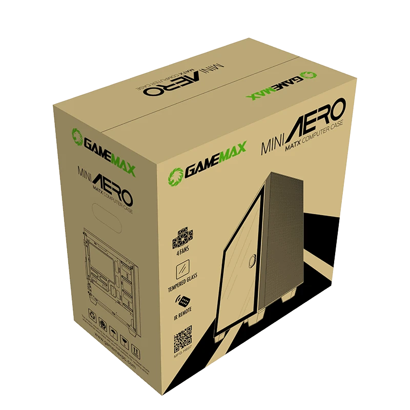 Компьютерный корпус gamemax aero, midi-tower, без блока питания, чёрный 6