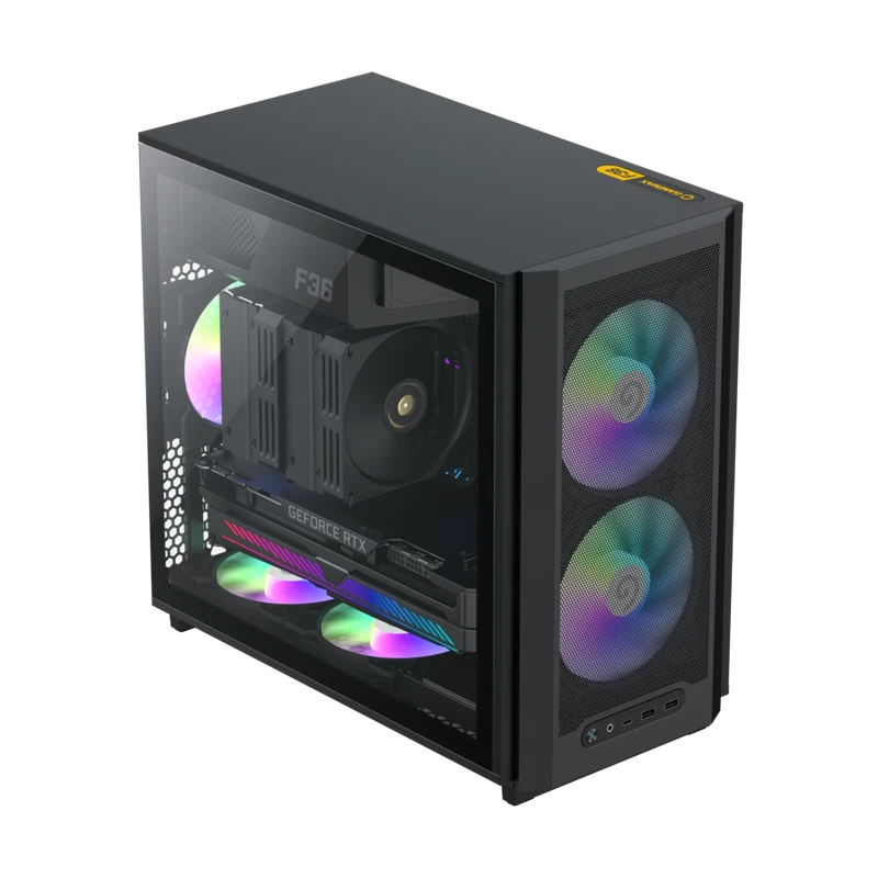 Компьютерный корпус gamemax f36 bk, mini-tower, без блока питания, чёрный 10