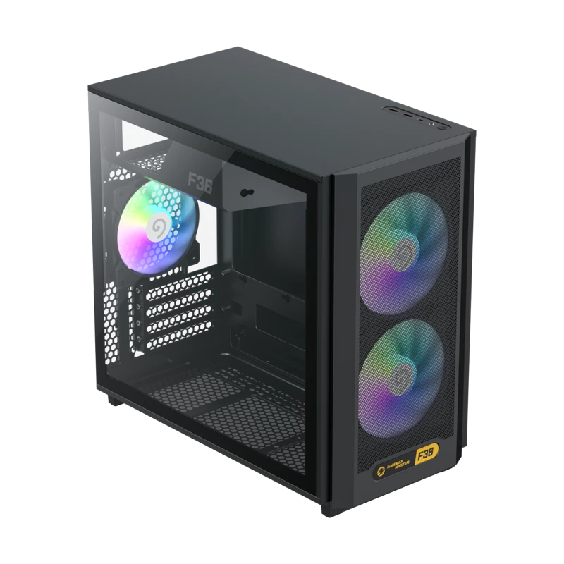 Компьютерный корпус gamemax f36 bk, mini-tower, без блока питания, чёрный 4