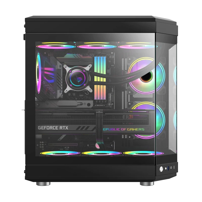 Carcasă pc gamemax hype, midi-tower, fără psu, negru 2