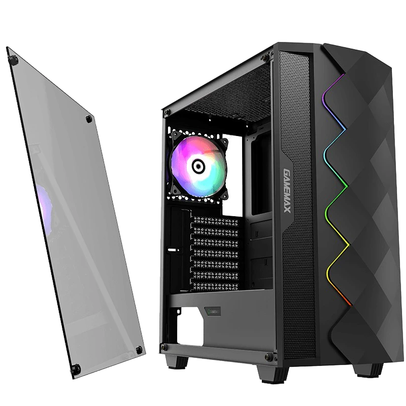Carcasă pc gamemax diamond coc, midi-tower, fără psu, negru 14
