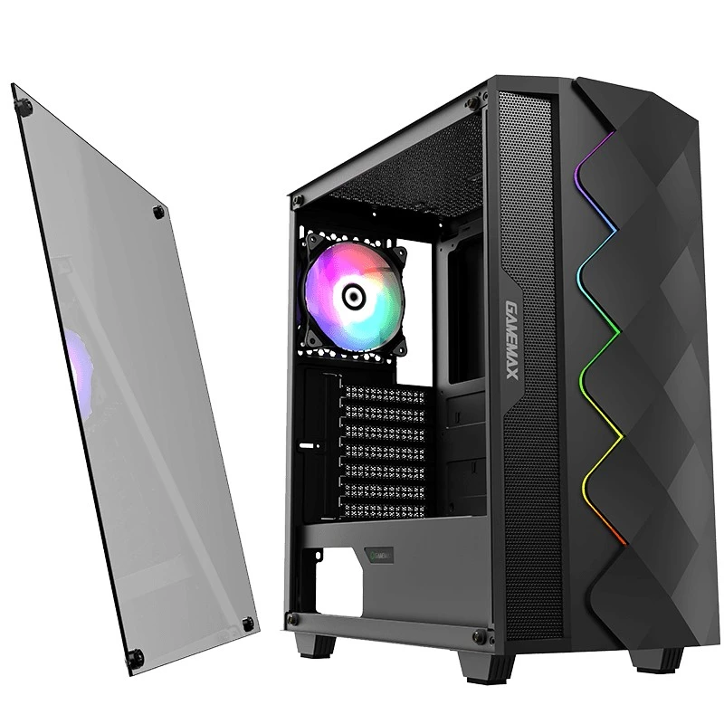 Carcasă pc gamemax diamond coc, midi-tower, fără psu, negru 25