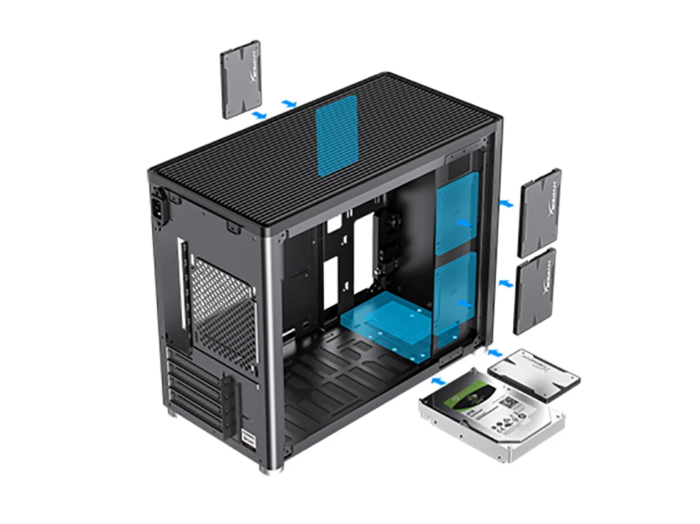 Компьютерный корпус gamemax spark, mini-tower, без блока питания, чёрный 4