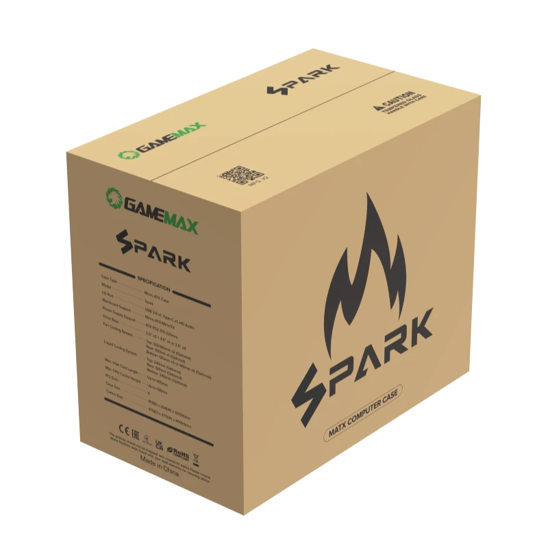 Компьютерный корпус gamemax spark, mini-tower, без блока питания, чёрный 19