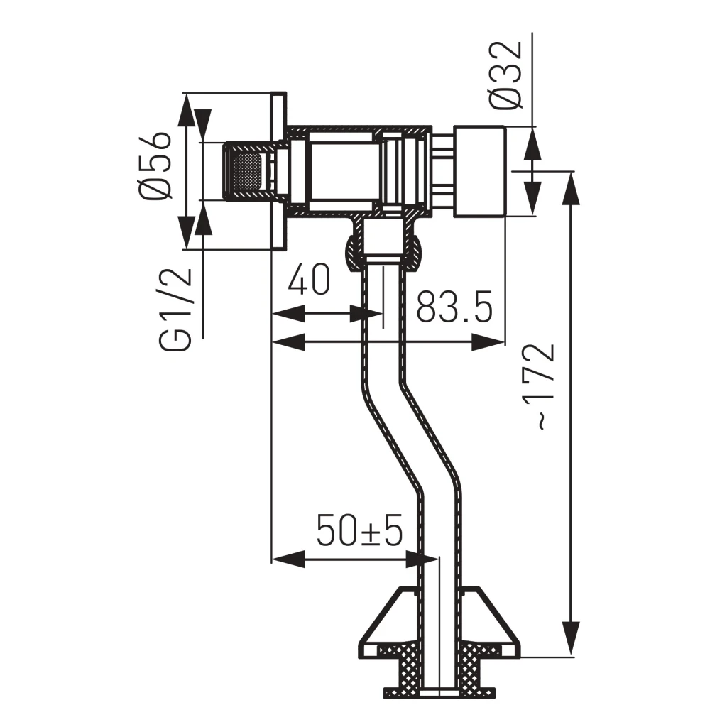 Robinet spalare pisoar ferro prestige temporizare z211 2