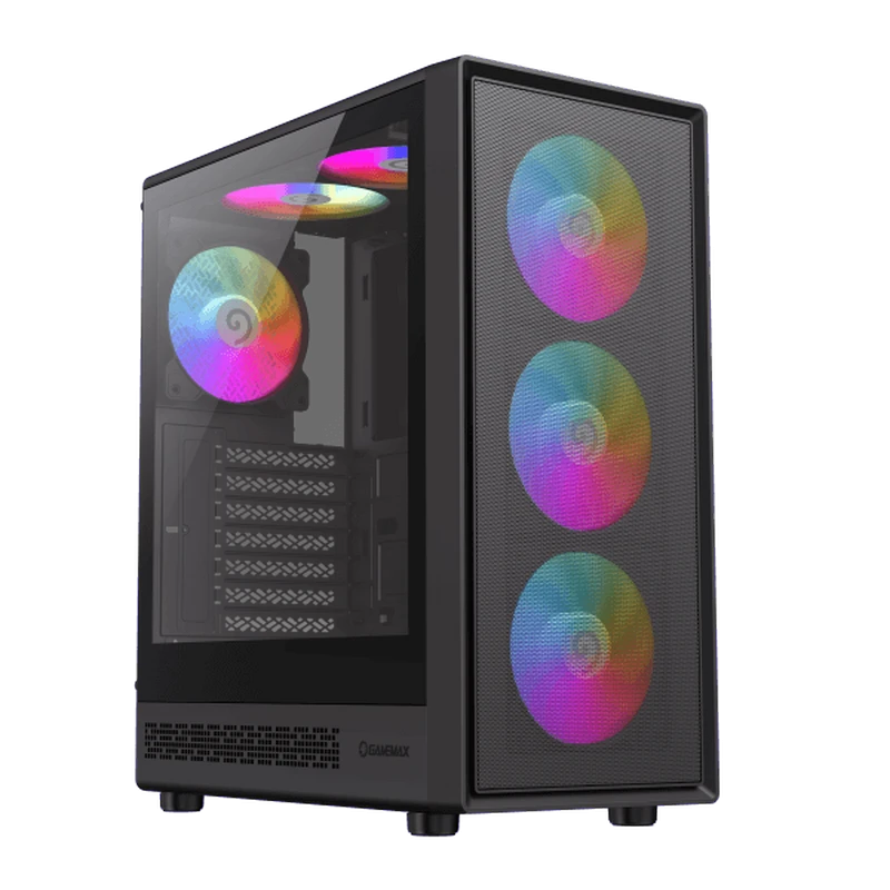 Компьютерный корпус gamemax storm 2 ab, midi-tower, без блока питания, чёрный 12