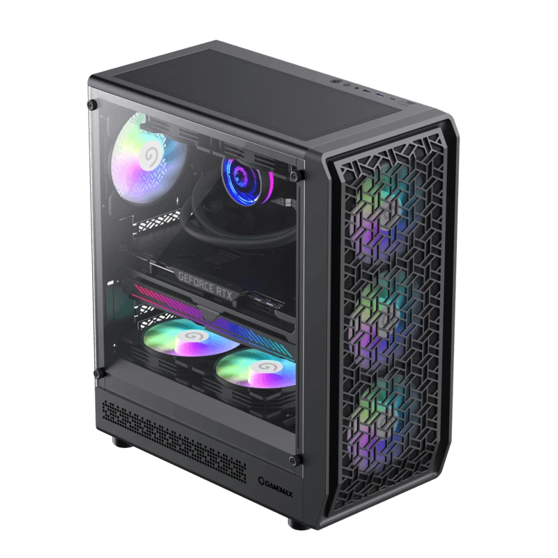Компьютерный корпус gamemax forge ab, midi-tower, без блока питания, чёрный 5
