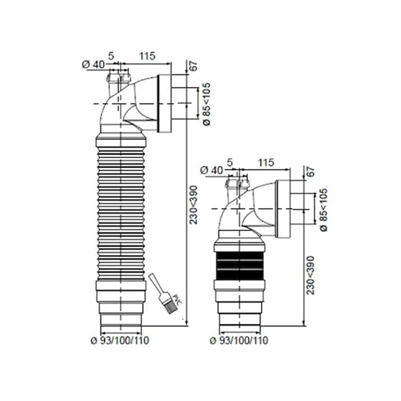 Adaptor cot wc wirquin extensibil d110 racordare ms (70950168) 2