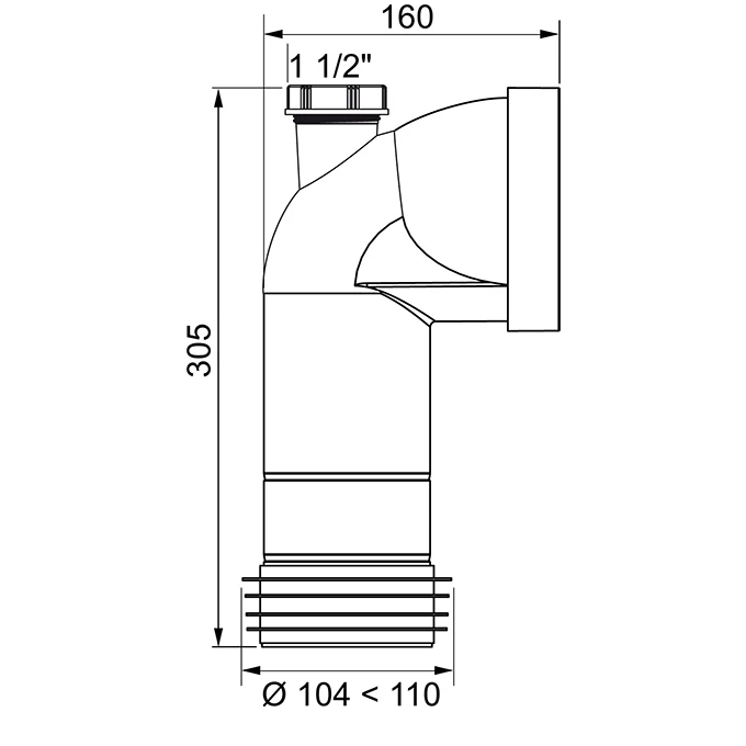 Adaptor cot wc wirquin scurt d110 (71240001) 2