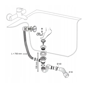 Coloana cada wirquin push-open black mat 30724120 Thumbnail 2