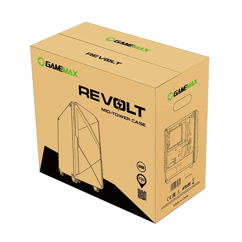 Carcasă pc gamemax revolt, midi-tower, fără psu, negru 2
