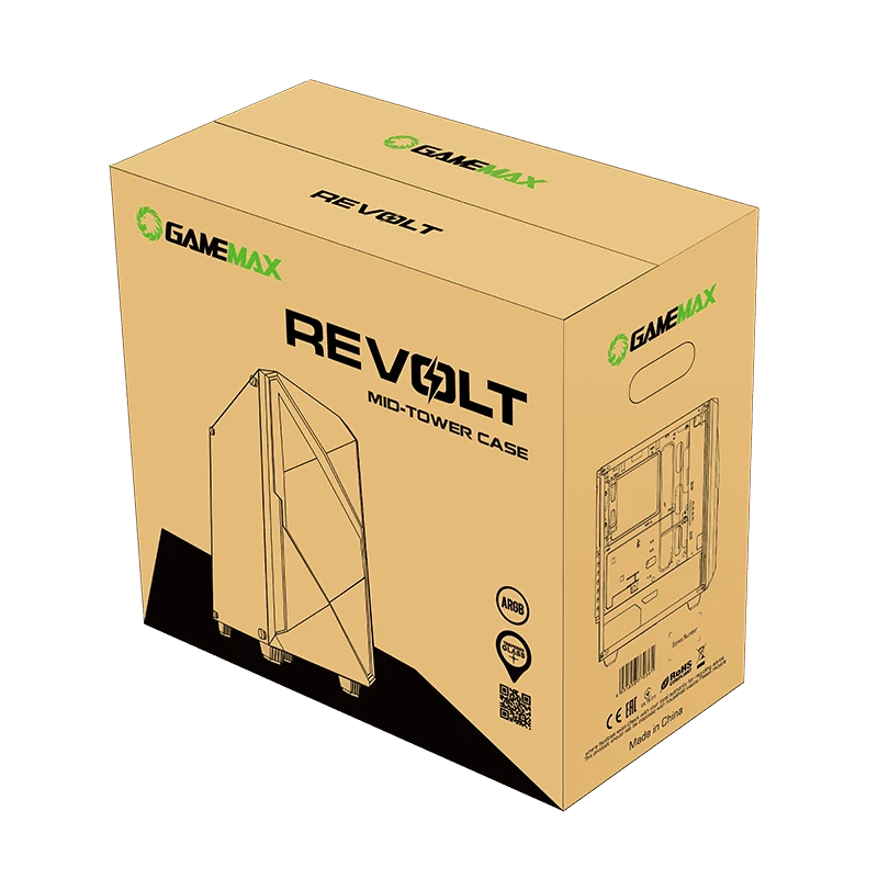 Carcasă pc gamemax revolt, midi-tower, fără psu, negru 7