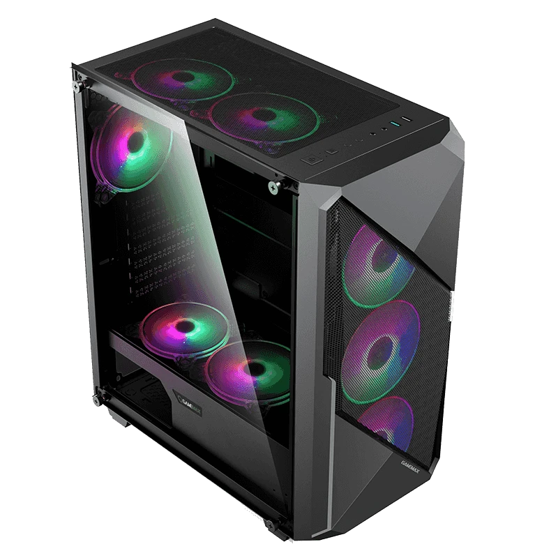 Carcasă pc gamemax revolt, midi-tower, fără psu, negru 13