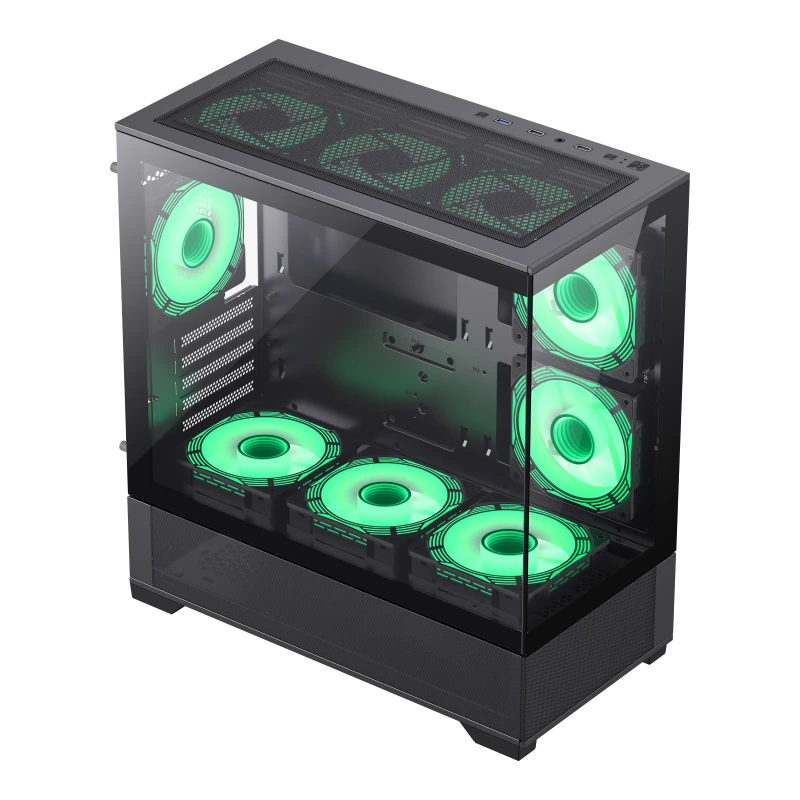 Компьютерный корпус gamemax vista m, midi-tower, без блока питания, чёрный 4
