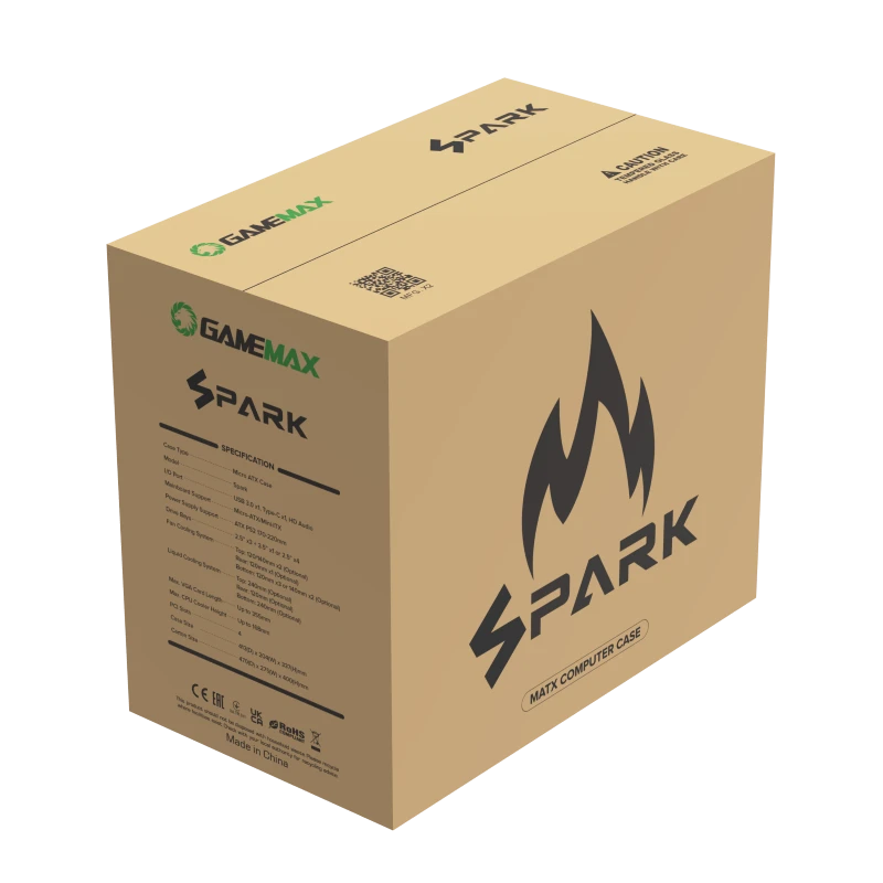 Carcasă pc gamemax spark, mini-tower, fără psu, alb 13