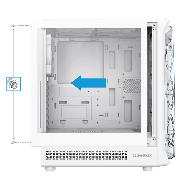 Компьютерный корпус gamemax starlight 2 aw, midi-tower, без блока питания, белый 8